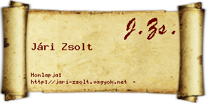 Jári Zsolt névjegykártya